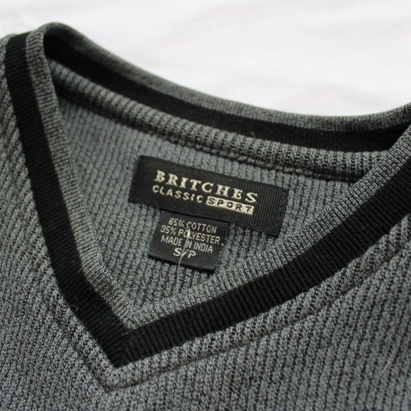Britches Pewter Green Chalk Stripe Sweater - Picture 2 of 5